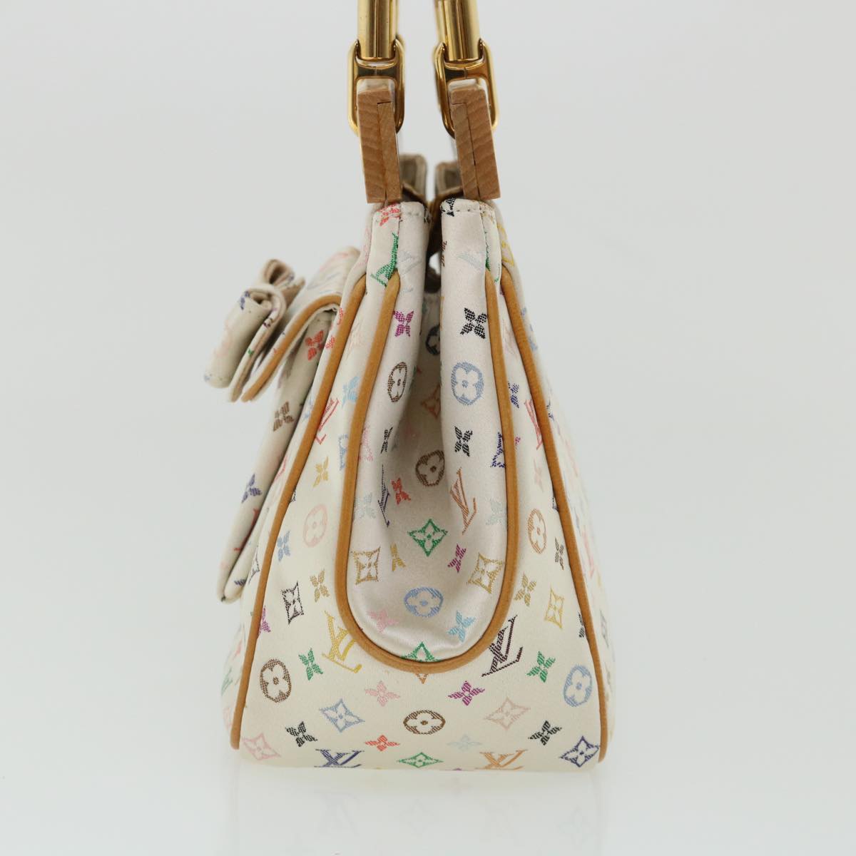 LOUIS VUITTON Monogram Multicolor Abelia Hand Bag Satin White M92936 LV 32798A