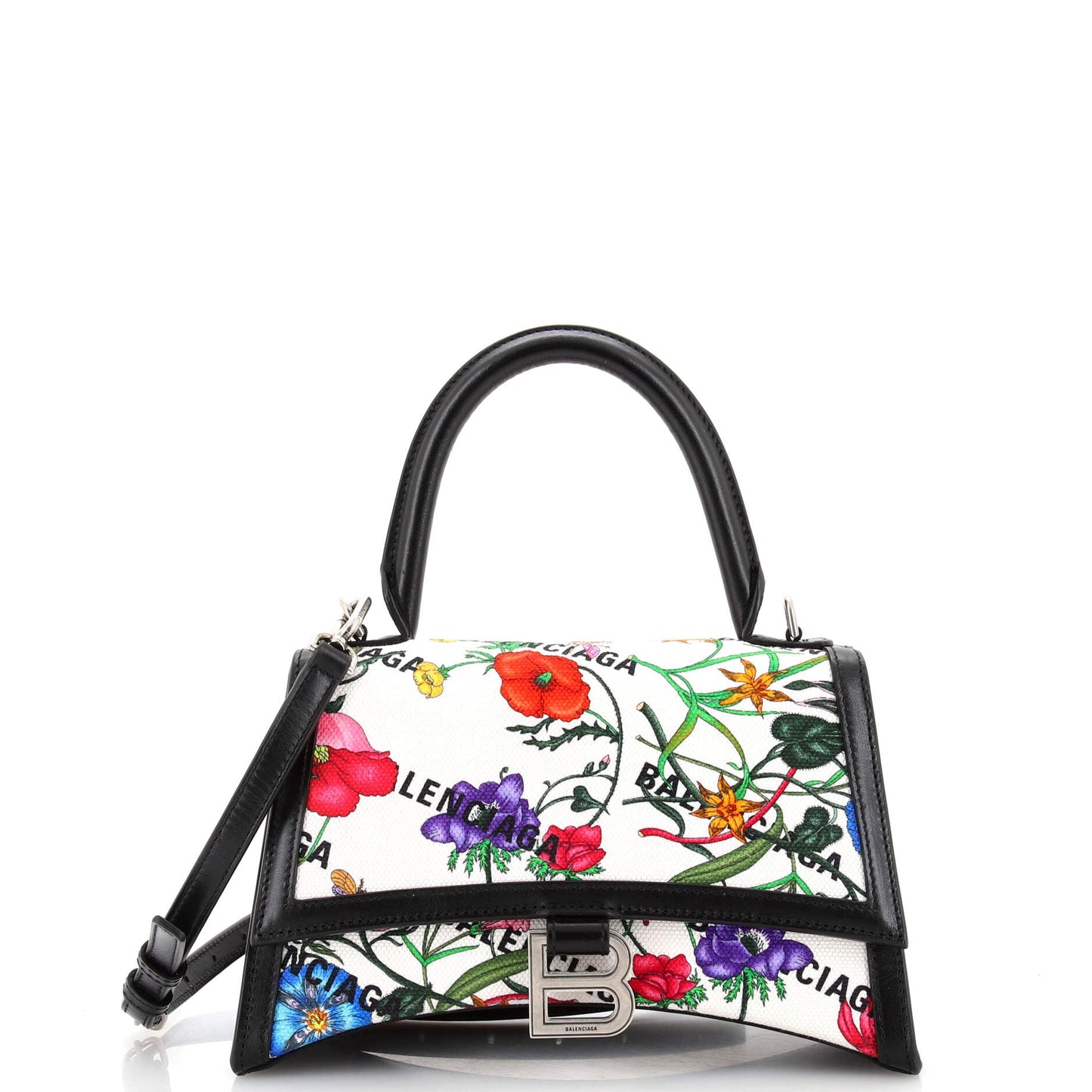 Gucci Luxury Balenciaga Trending 2025 The Hacker Project Hourglass Top Handle Bag Flora Canvas Small