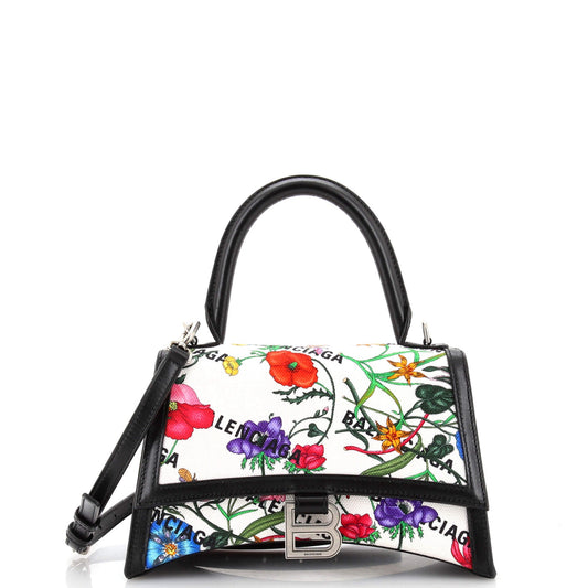 Gucci Luxury Balenciaga Trending 2025 The Hacker Project Hourglass Top Handle Bag Flora Canvas Small