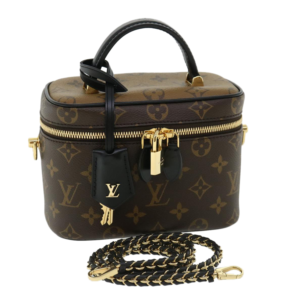 LOUIS VUITTON Monogram Reverse Vanity NVPM Hand Bag 2way M45165 LV 33160A