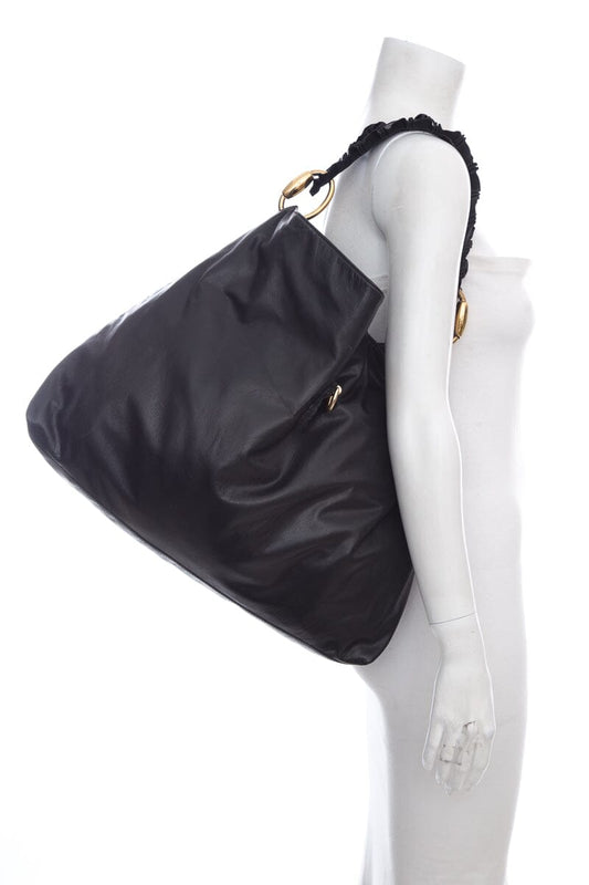 Gucci Black Leather Tote Style 17