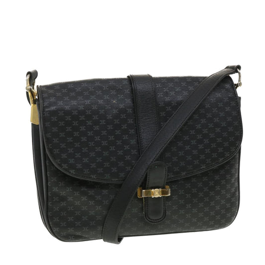 Luxury CELINE Shoulder Bag Leather Black 34008