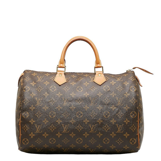 Louis Vuitton Monogram Speed 35 Handbag M41107 Brown PVC Leather Louis Vuitton