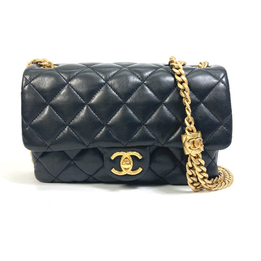 CHANEL Shoulder Bag AS3393 lambskin black CC COCO Mark Matrasse