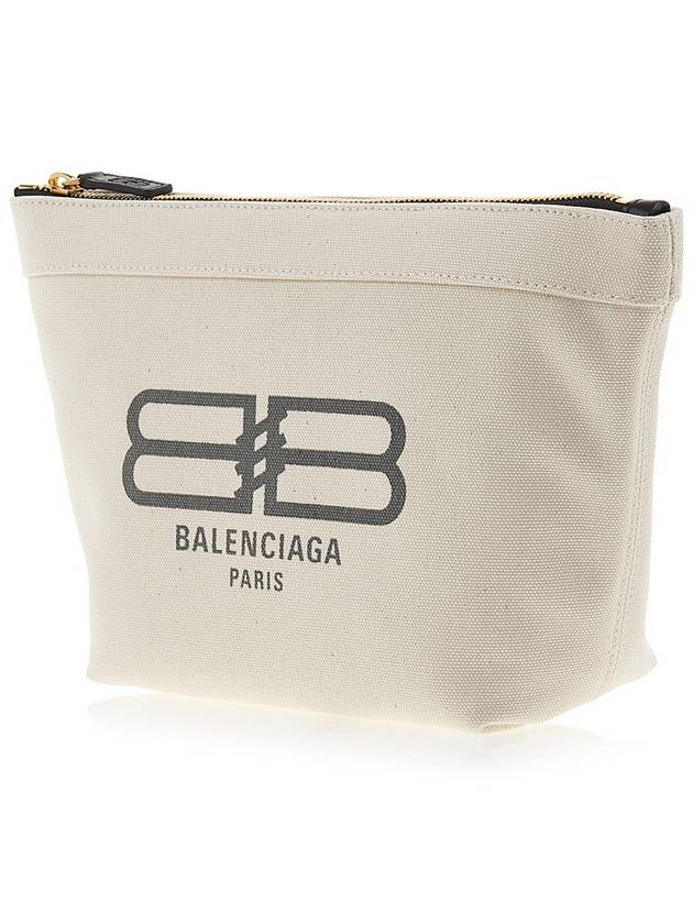 Luxury Balenciaga Trending 2026 Logo Print Jumbo Pouch Bag Ivory