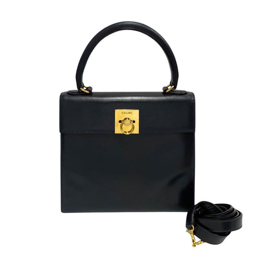 CELINE Shoulder Bag Calfskin Navy Women