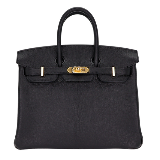 Hermes25cm Birkin HSS Black/ Gold Chèvre Gold Hardware