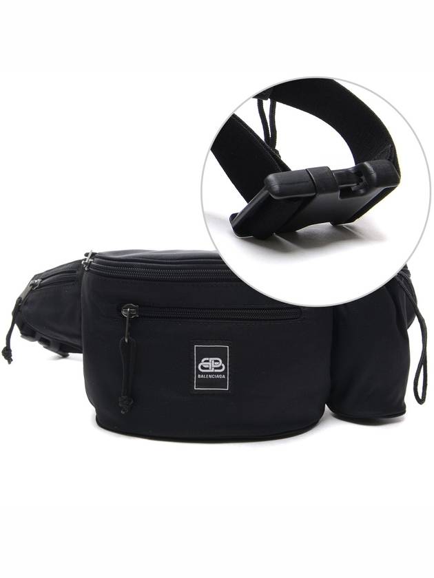Luxury Balenciaga Trending 2026 Logo Patch Bottle Holder Belt Bag Black