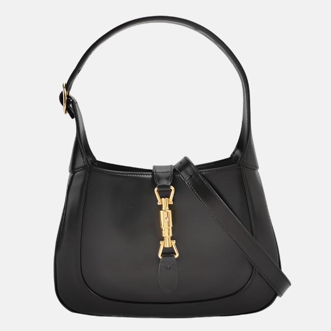 Gucci Jackie 1961 Black Leather Bag Small with Adjustable Strap