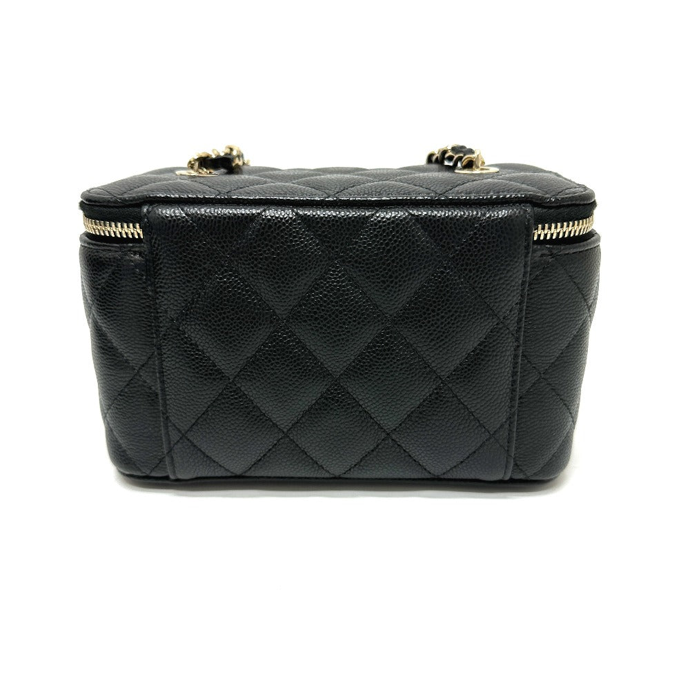 CHANEL Shoulder Bag AP1341 Caviar skin black COCO Mark Matrasse Vanity