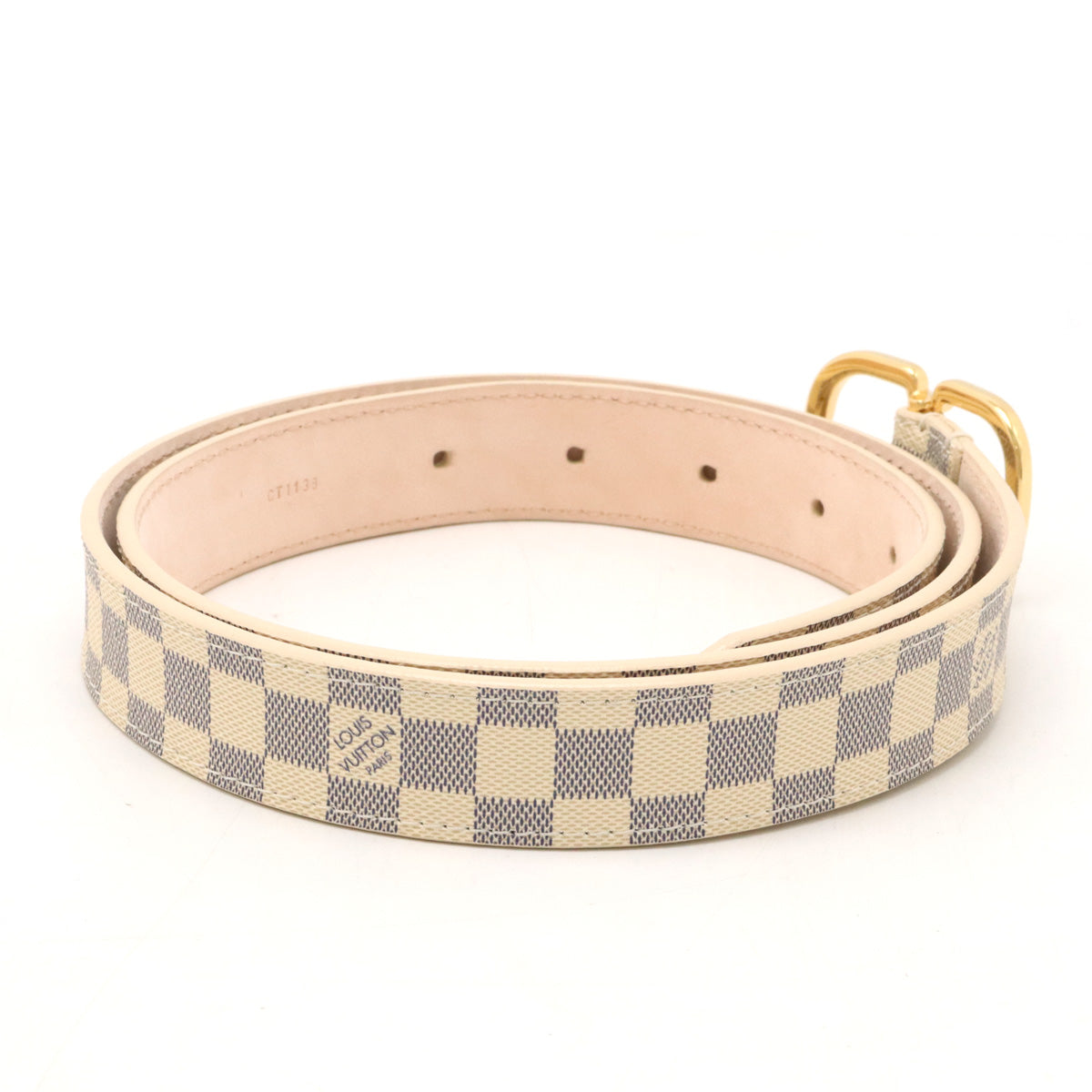 Louis vuitton Damierazole Belt Mini 25MM #85 Gold M9782V