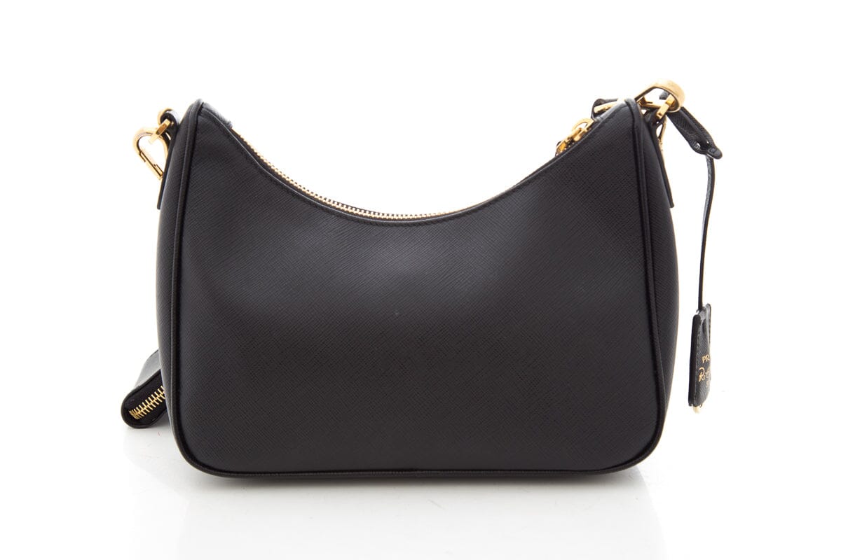 Prada Saffiano Lux Re-Edition Black Leather Handbag
