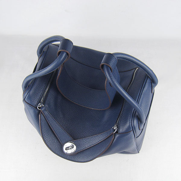 Luxury Hermes Lindy 6208 Ladies Lambskin Blue Handbag