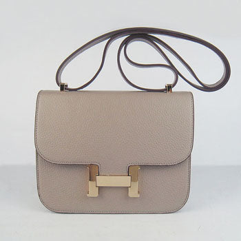 Luxury Hermes Constance Cowskin Leather Bag grey Golden