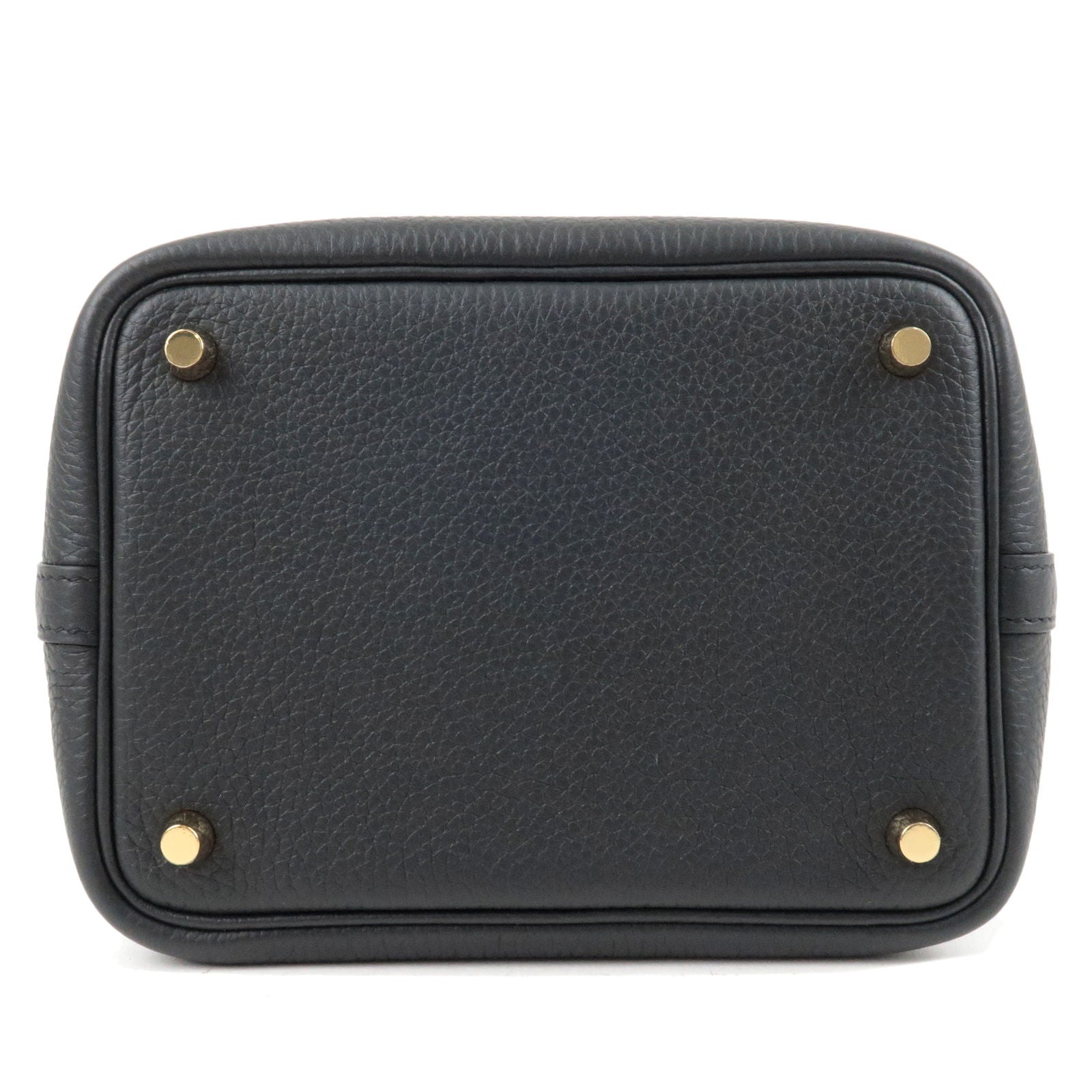 Luxury Hermes Taurillon Clemence Picotin Lock PM Hand Bag Black
