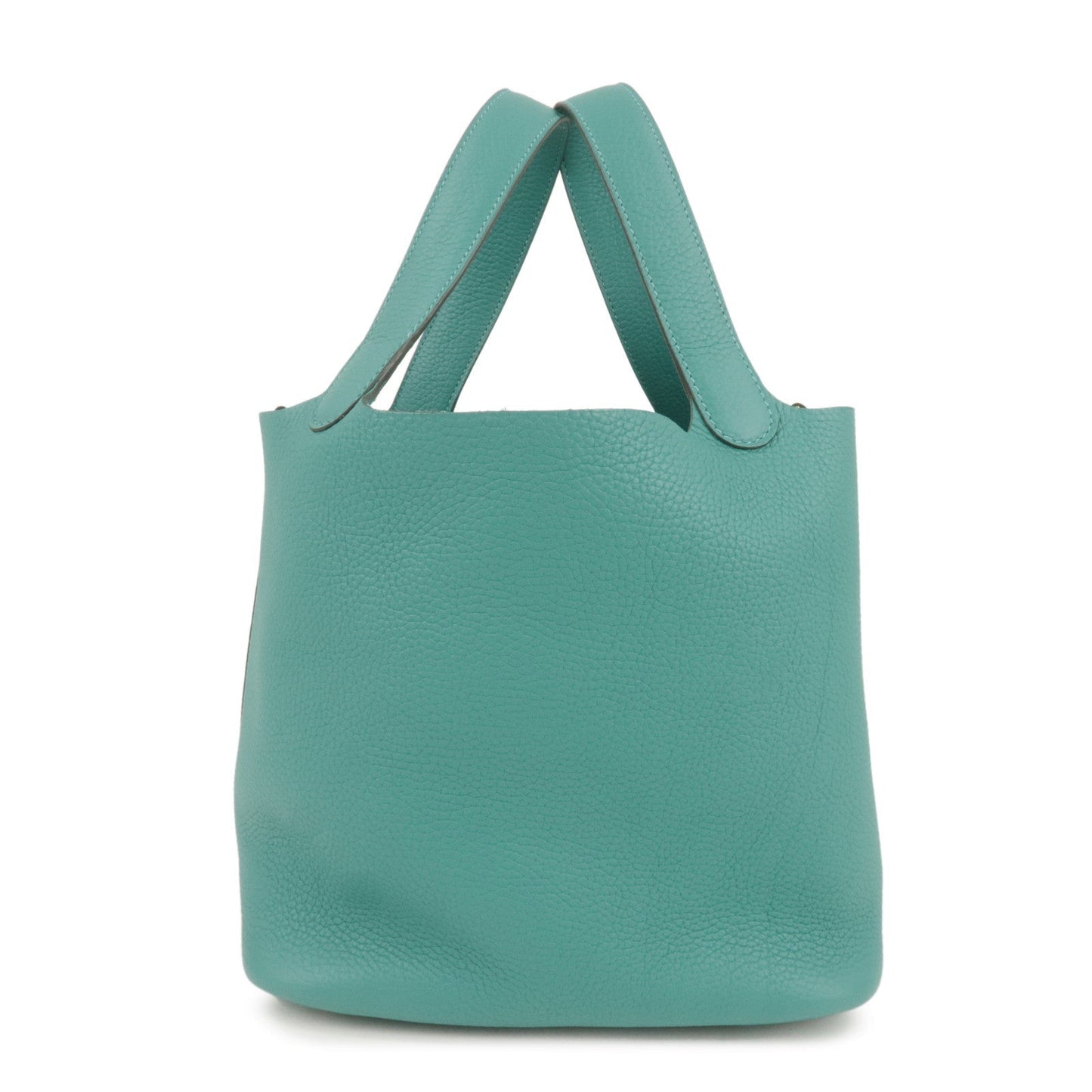 Luxury Hermes Taurillon Clemence Picotin Lock MM Hand Bag Vert Verone