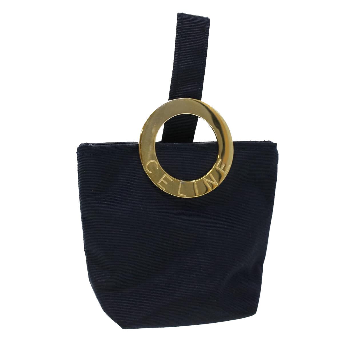 Luxury CELINE Logo Pouch Nylon Navy 36351