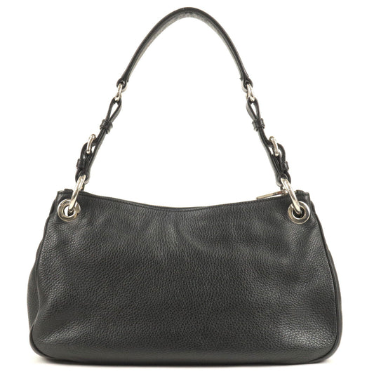 PRADA Vitello Phenix Leather Shoulder Bag NERO Black