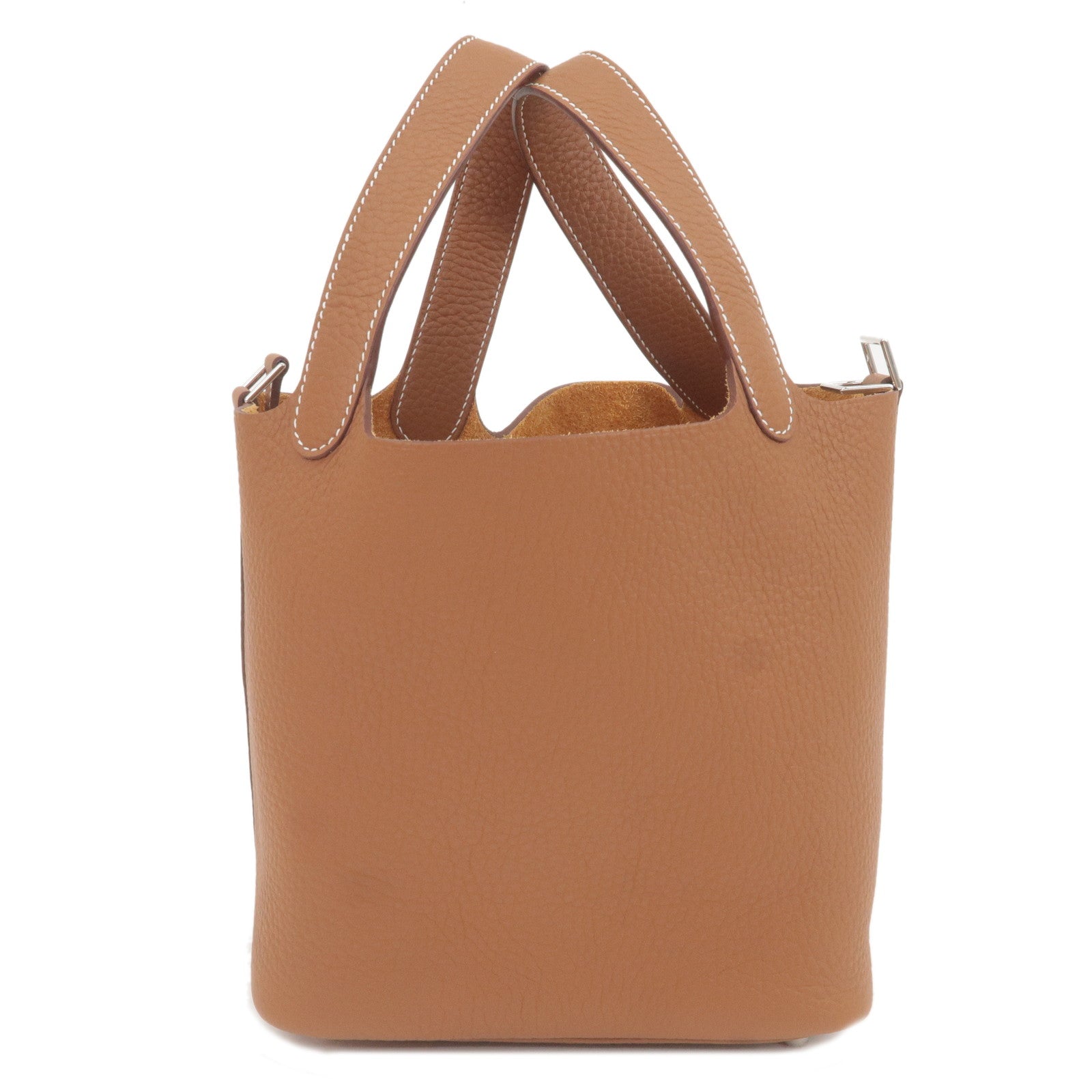Luxury Hermes Picotin Lock PM Taurillon Clemence Hand Bag Gold