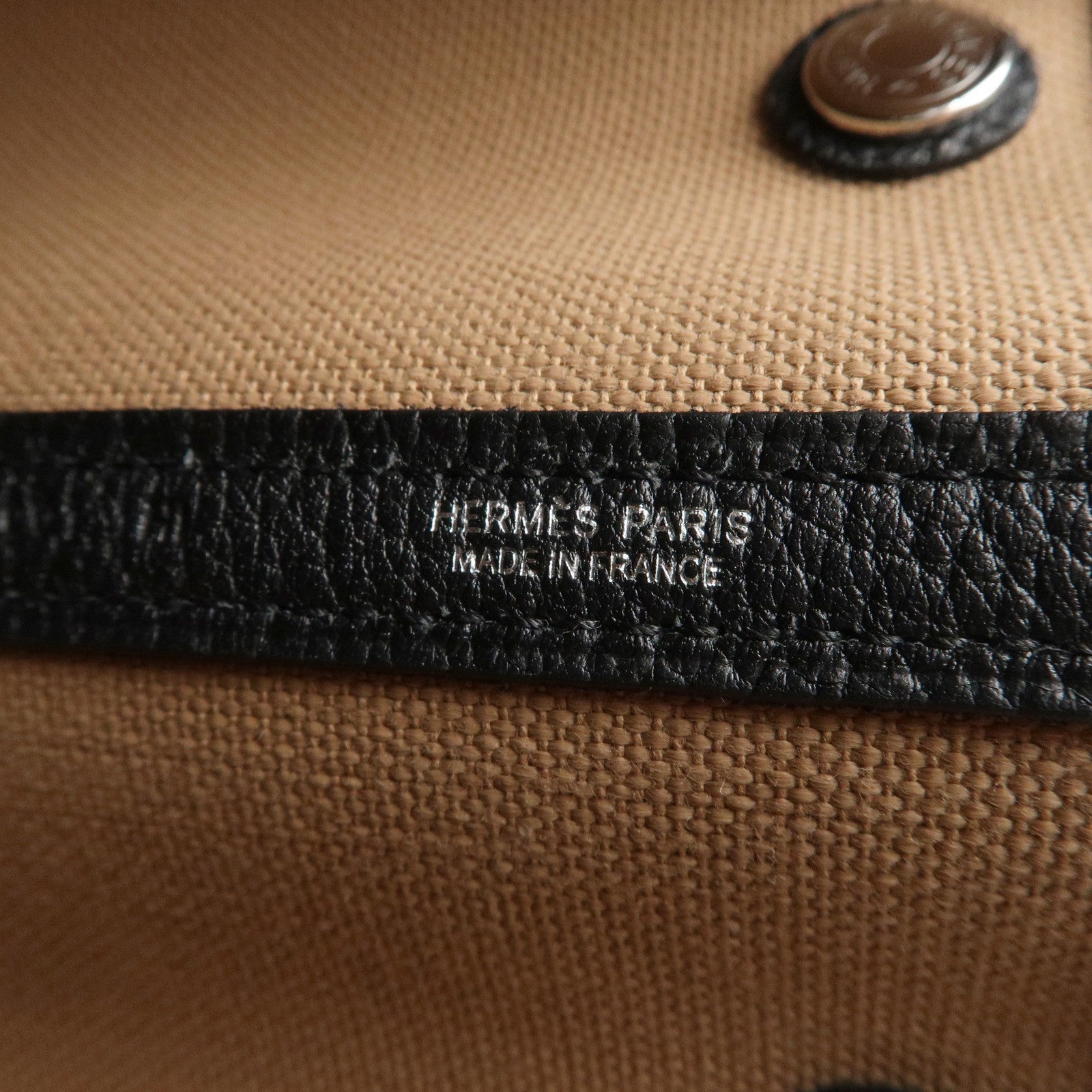 Luxury Hermes Toile Militaire Negonda Garden Party Bag Brown Black