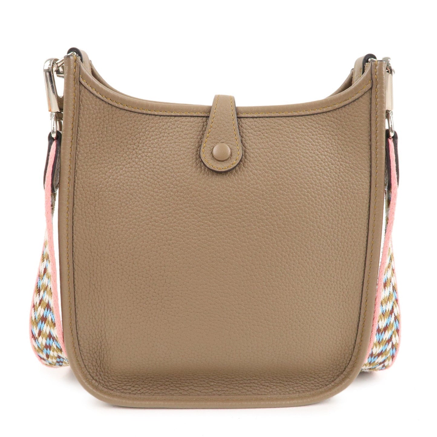 Luxury Hermes Taurillon Clemence Evelyne TPM Shoulder Bag Etoupe Brown