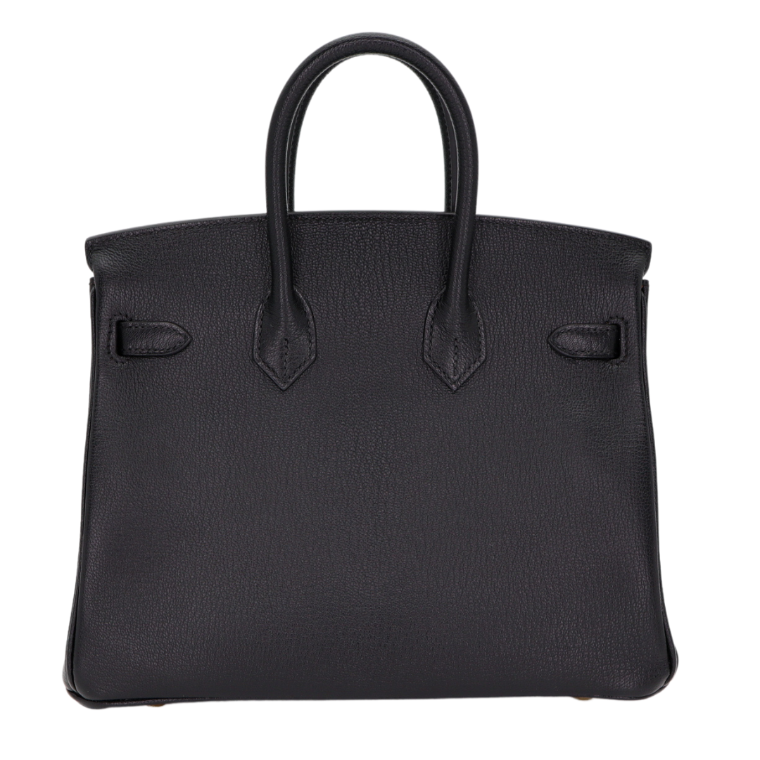Hermes25cm Birkin HSS Black/ Gold Chèvre Gold Hardware