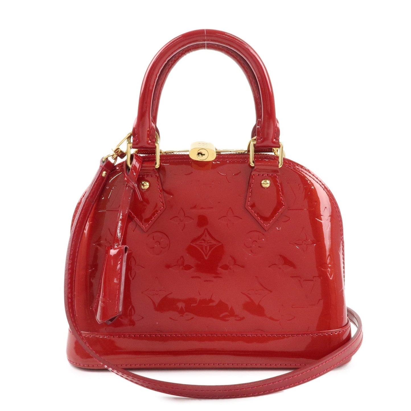 Louis Vuitton Monogram Vernis Alma BB 2Way Shoulder Bag Red M91606