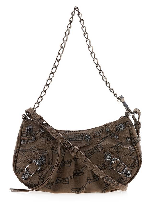Luxury Balenciaga Trending 2026 Le Cagole BB Monogram Mini Shoulder Bag Brown