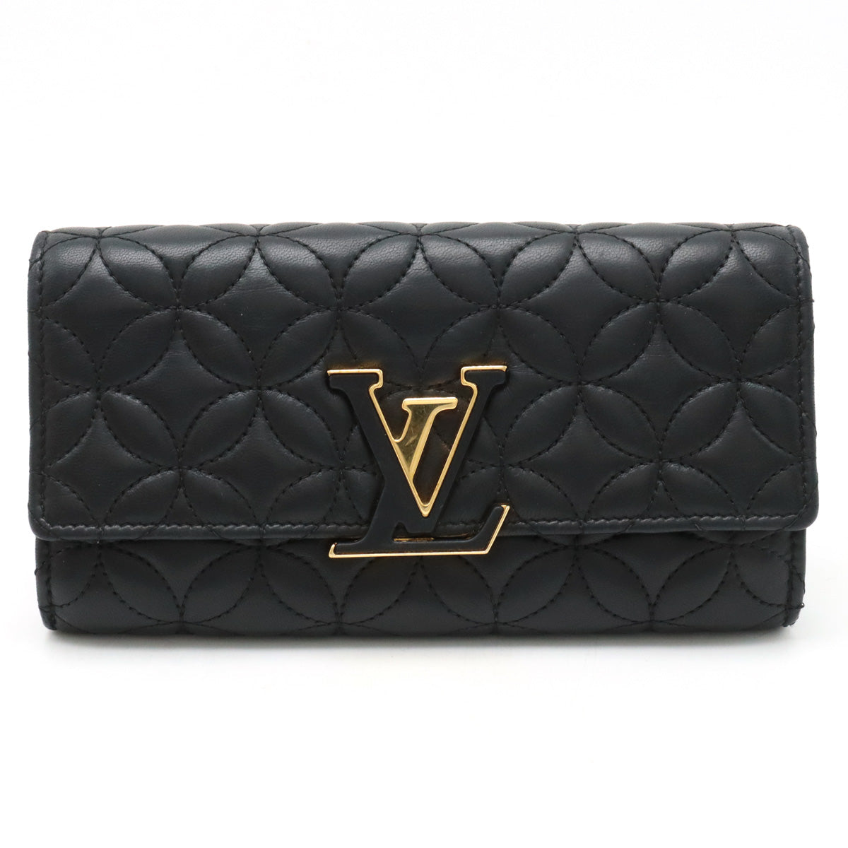 Louis vuitton Portfolio Capsicum Flower Two Folded Wallet Ramsin Leather Noir Black M68590