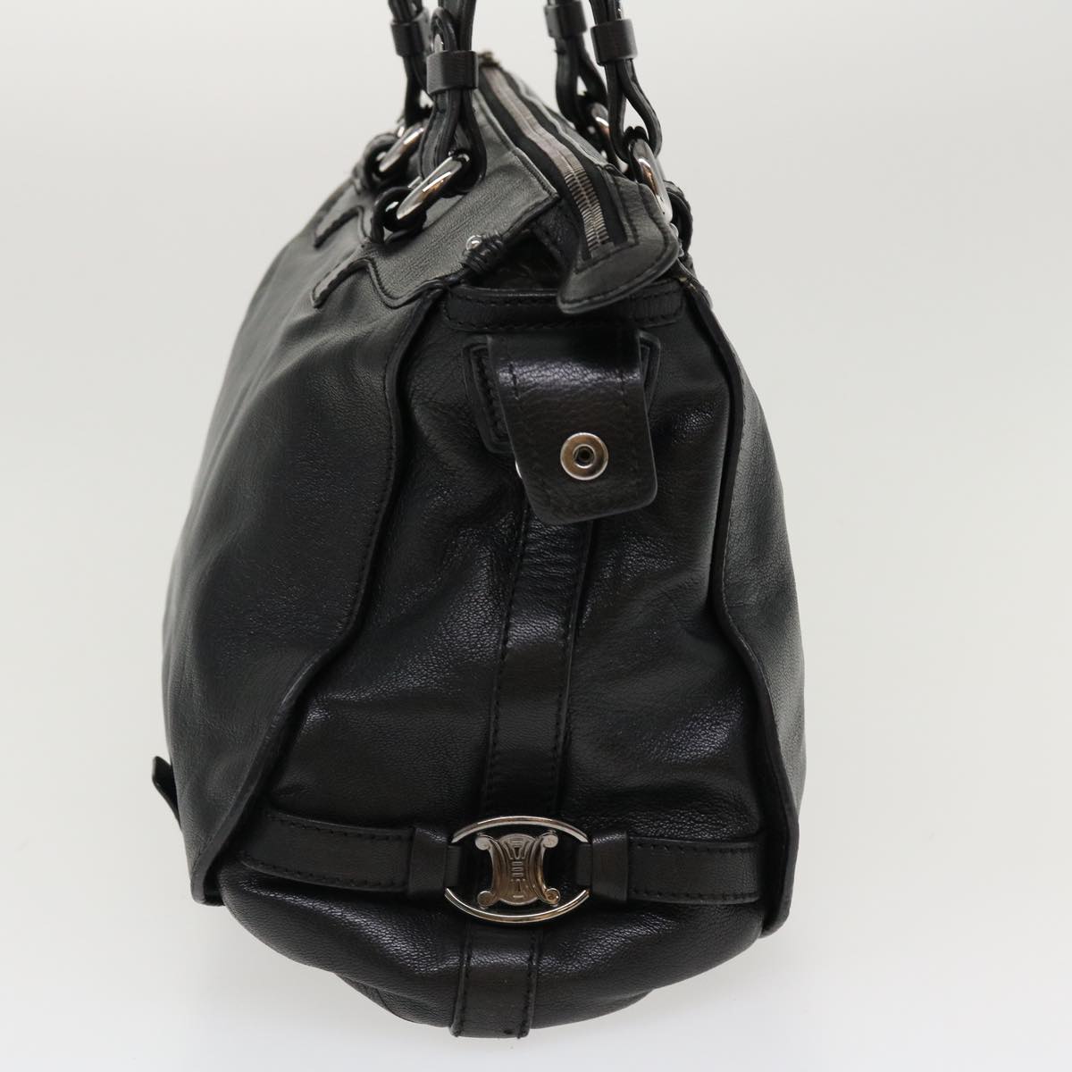 Luxury CELINE Shoulder Bag Leather Black 38040