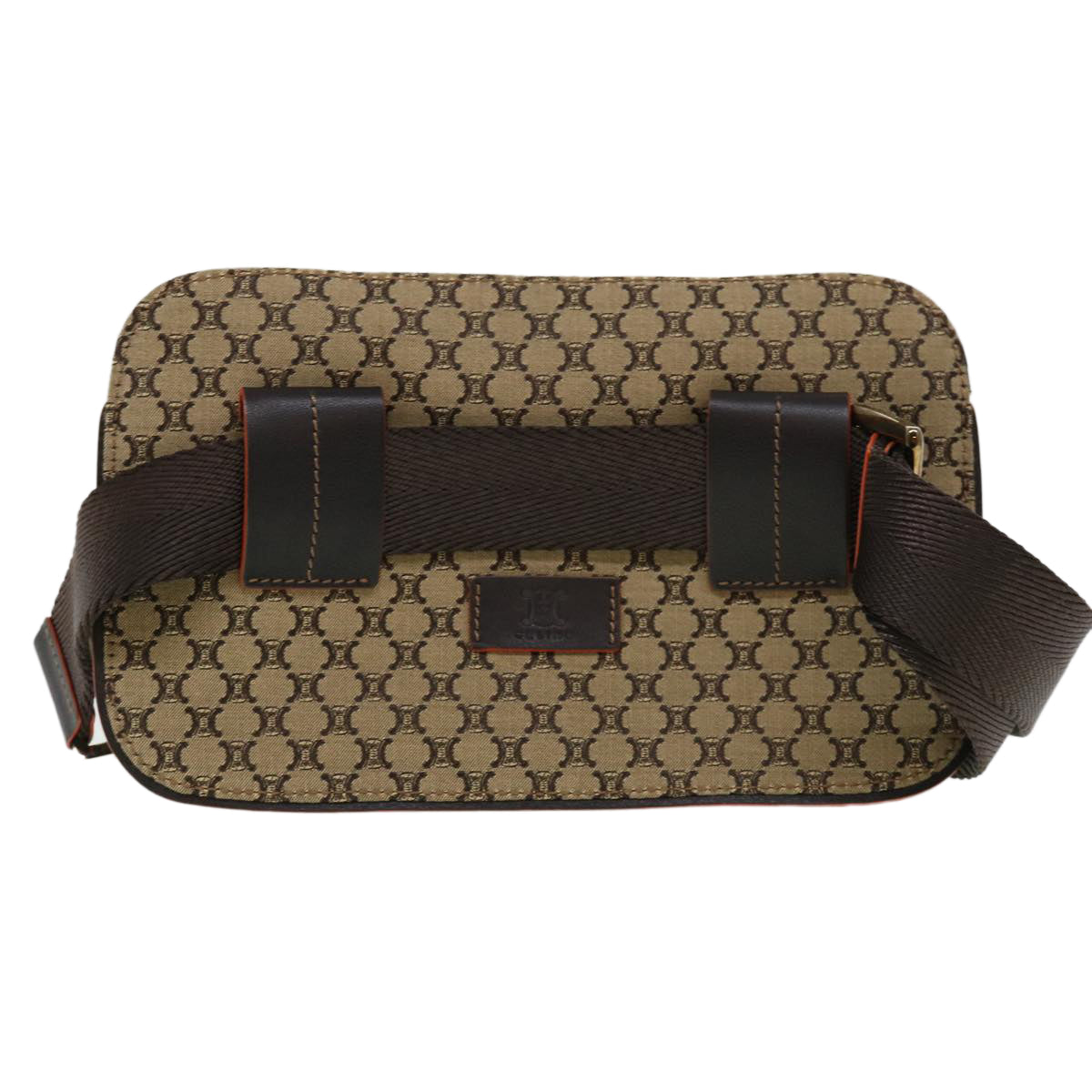 Luxury CELINE Macadam Canvas Waist Bag Beige Orange 38443