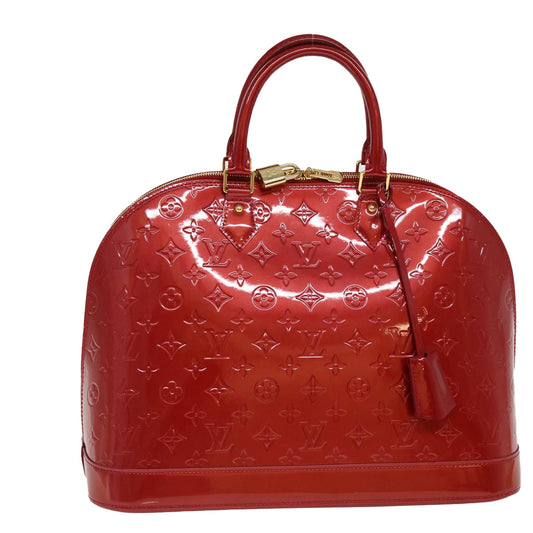 LOUIS VUITTON Monogram Vernis Alma GM Hand Bag Pomme D'amour M93596 38749