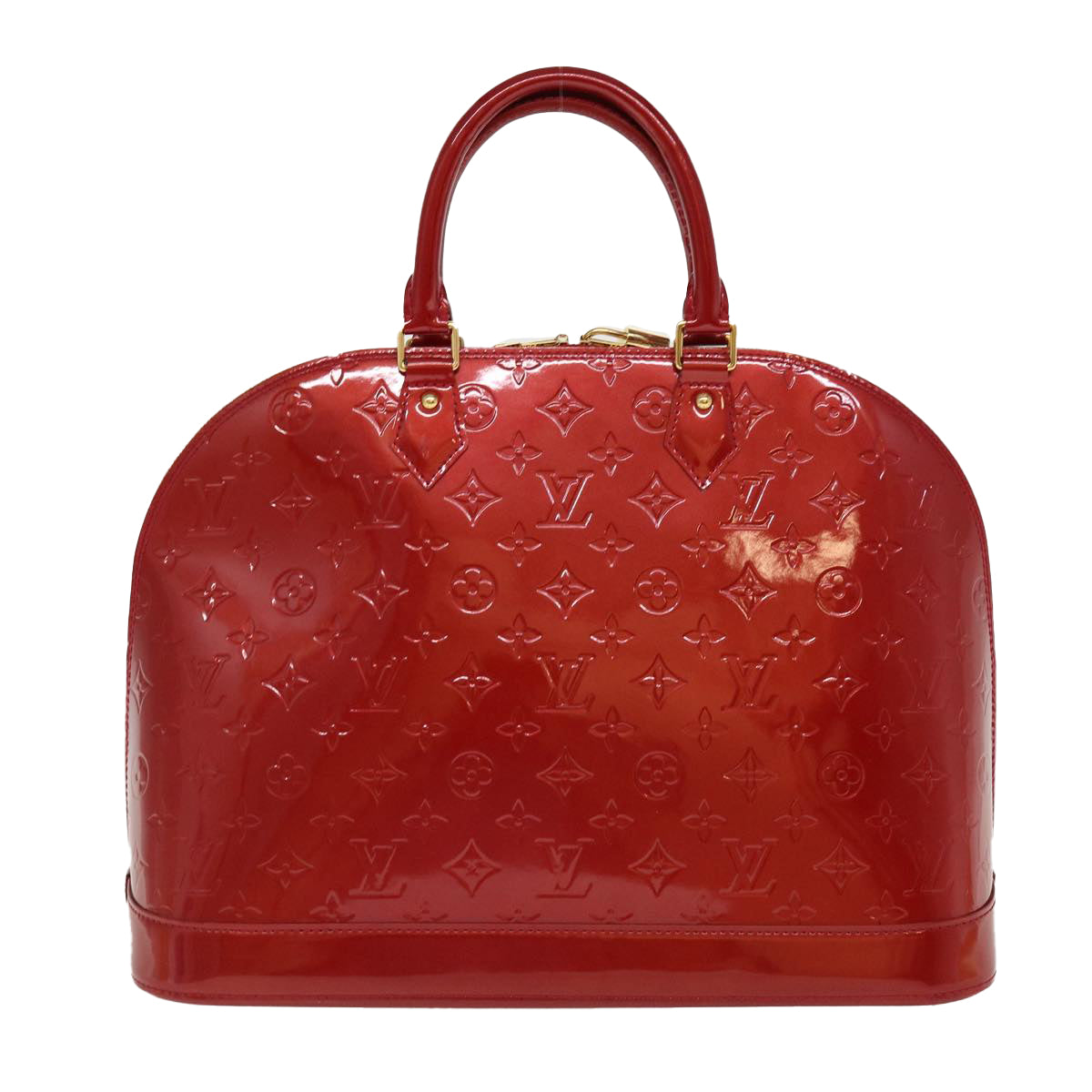LOUIS VUITTON Monogram Vernis Alma GM Hand Bag Pomme D'amour M93596 38749