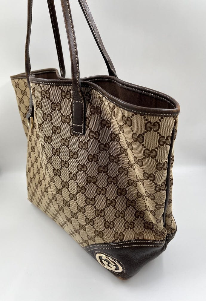 Gucci Leather Canvas Tote Style 22