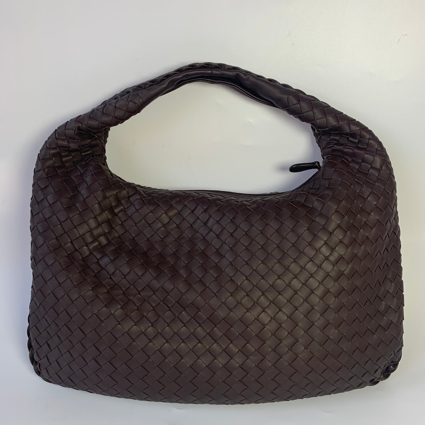 Bottega Veneta Intrecciato Hobo Bag Medium Chocolate Brown Lambskin leather