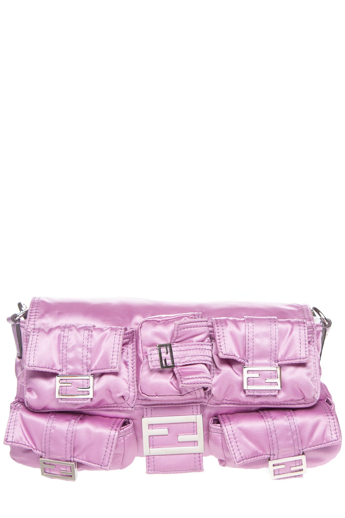 Fendi 2022 Purple Nylon Multi Pocket Baguette