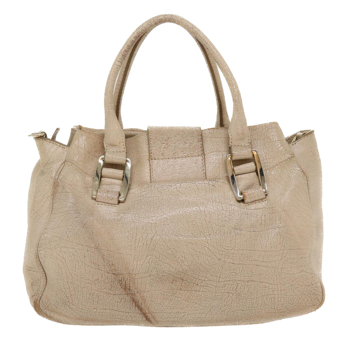 Luxury CELINE Hand Bag Leather 2way Beige 39619