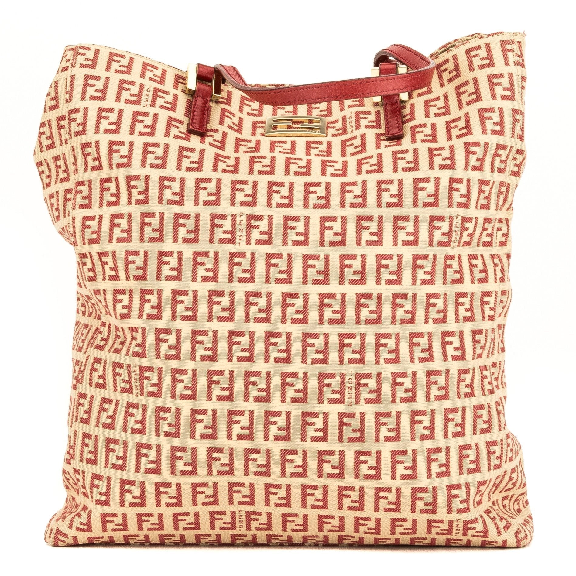 Fendi Red/Beige Zucca Tote ( )