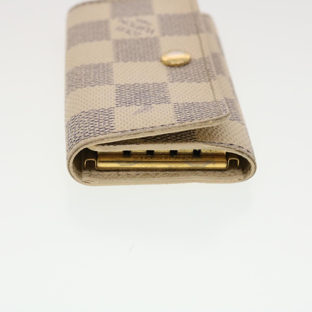 LOUIS VUITTON Damier Azur Multicles 4 Key Case LV Crossbody
