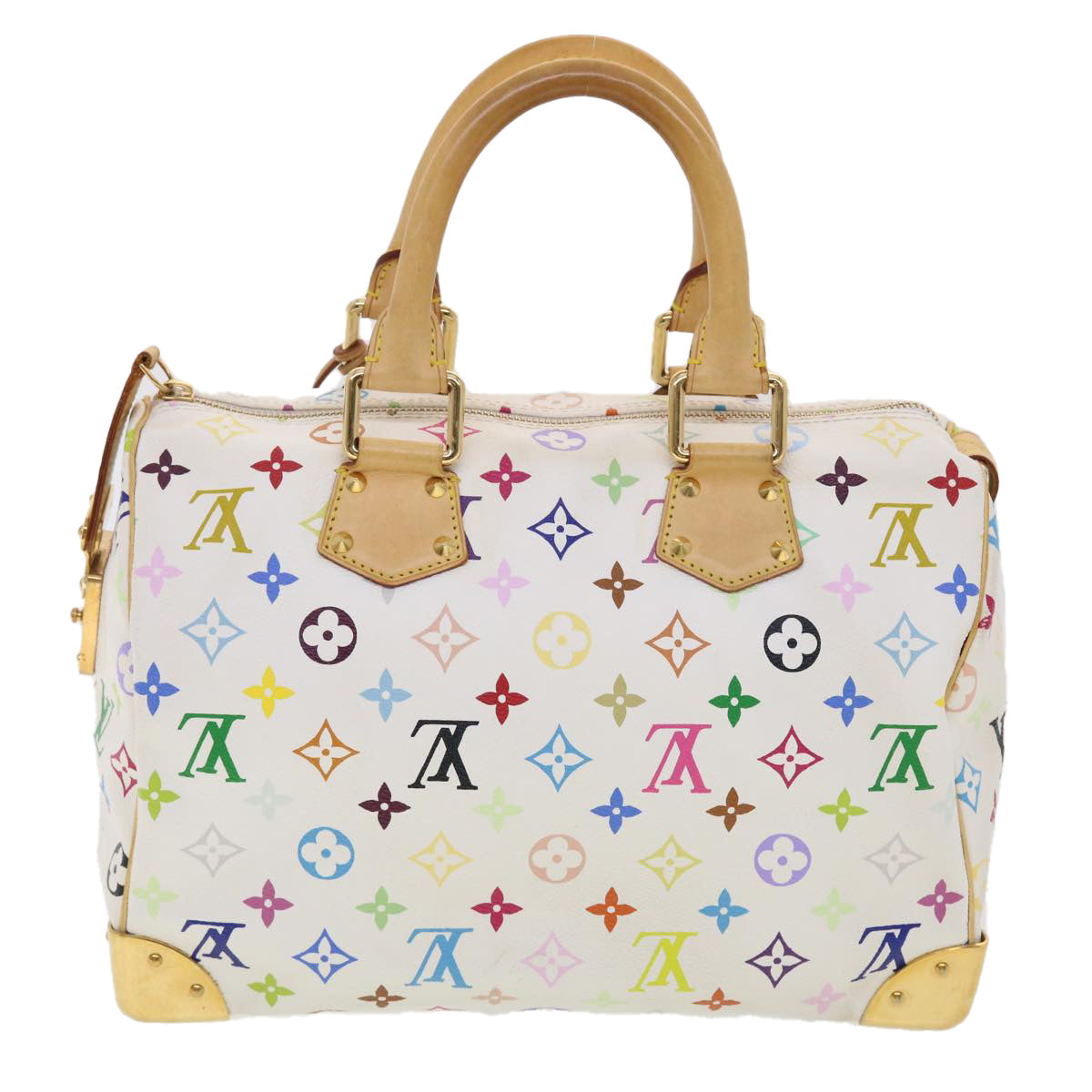 LOUIS VUITTON Monogram Multicolor 30 Hand Bag White M92643 LV 39979A