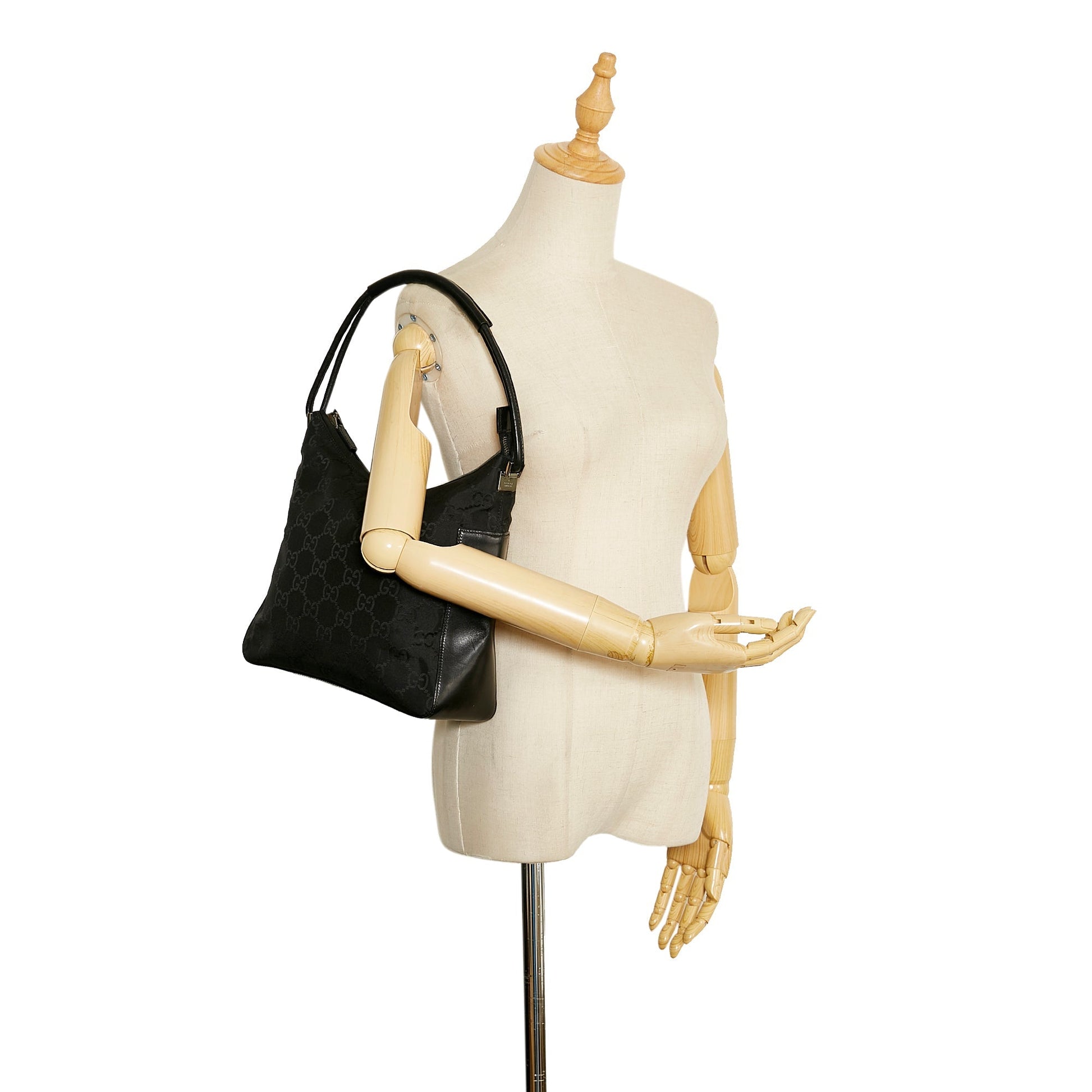 Gucci Leather Canvas Shoulder Bag