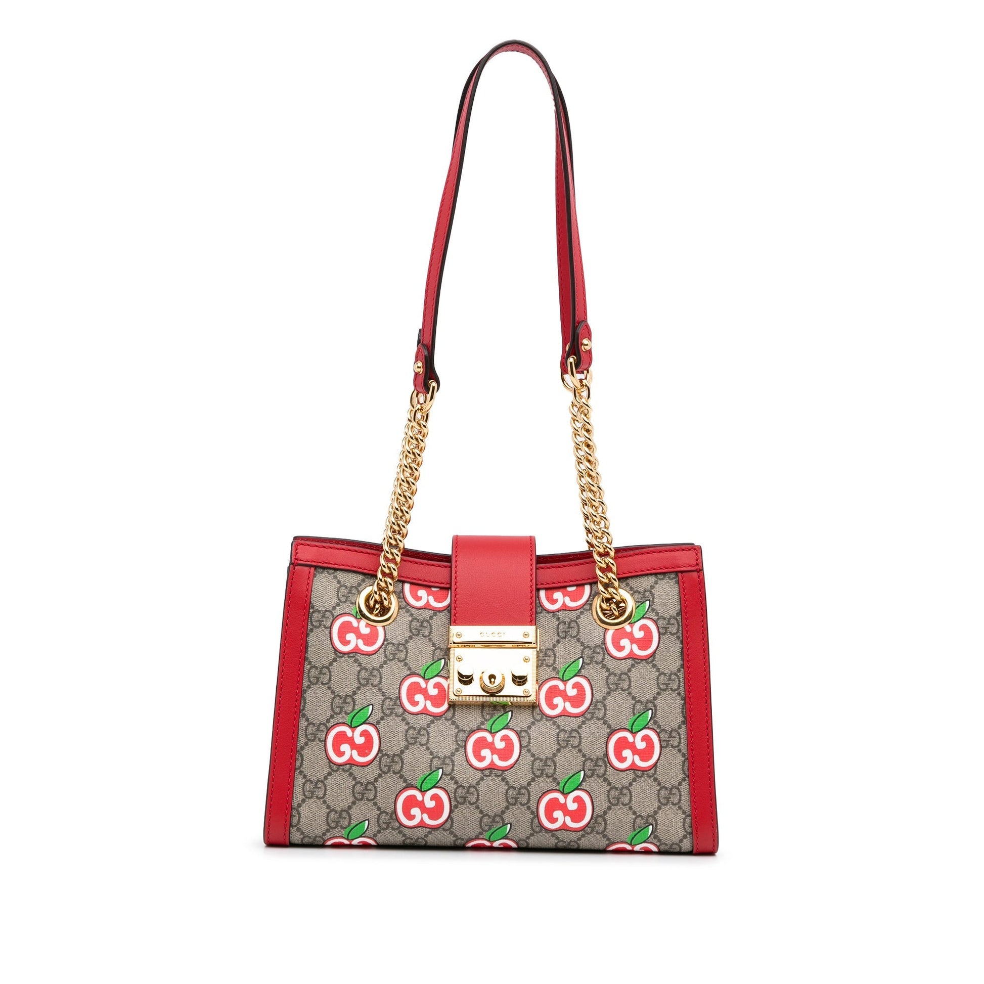 Gucci GG Supreme Brown Leather Chain Tote Style 3