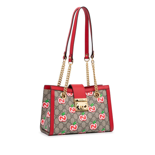 Gucci GG Supreme Brown Leather Chain Tote Style 3