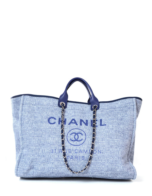 Chanel Blue & Glitter Canvas XL Deauville Tote Bag