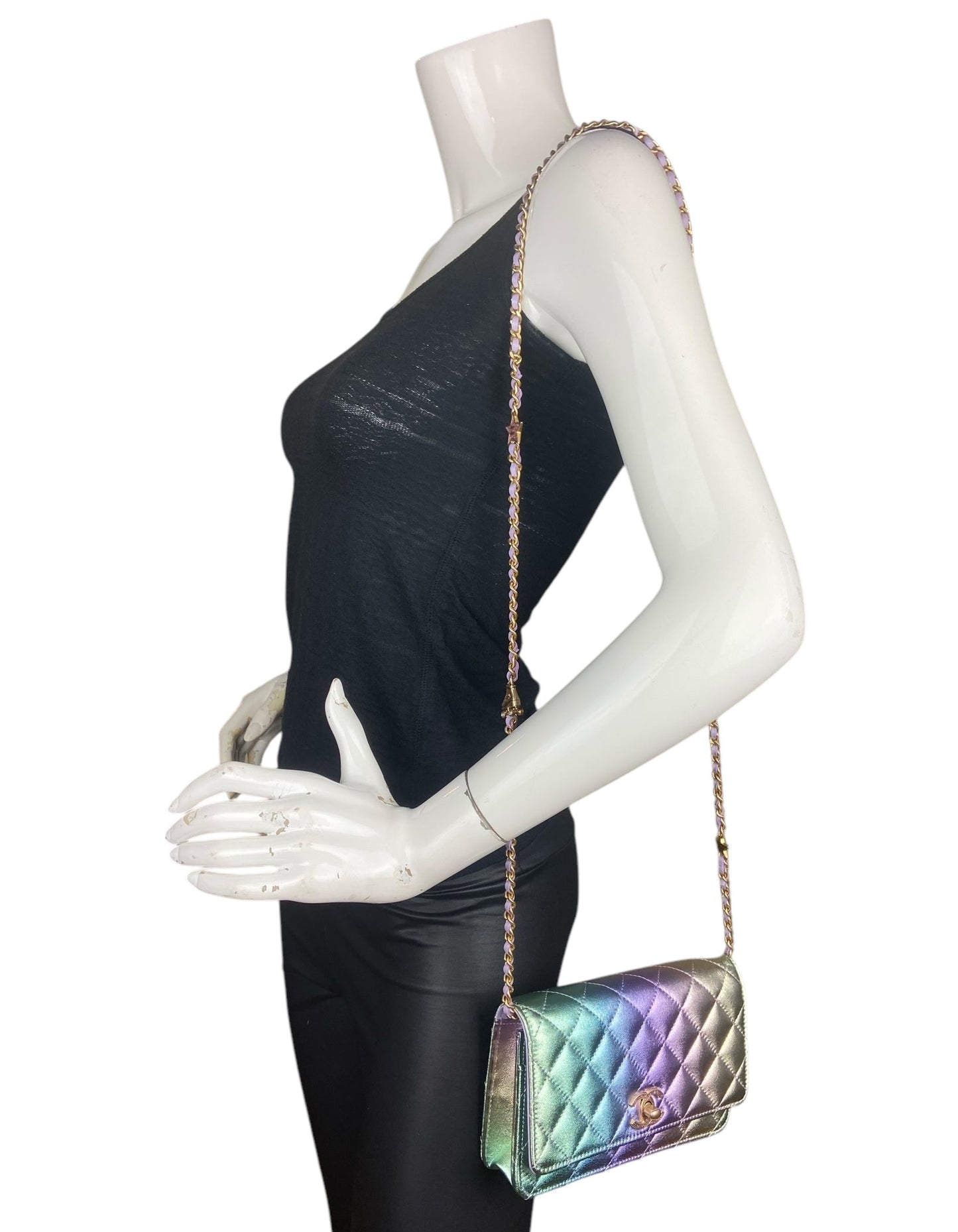 Chanel '24C Metallic Ombre Leather Wallet On Chain Crossbody