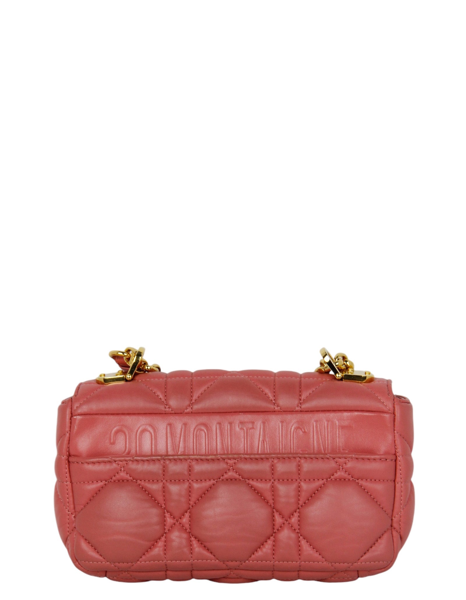 Christian Dior Pink Leather Cannage Small Caro Bag