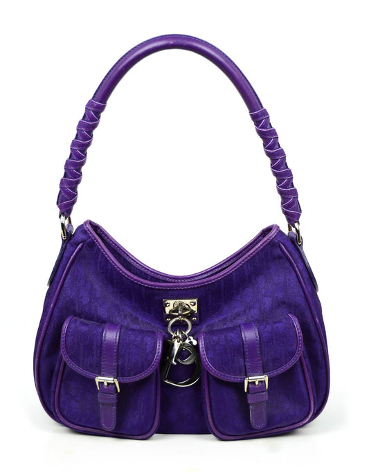 Christian Dior Purple Monogram Shoulder Bag