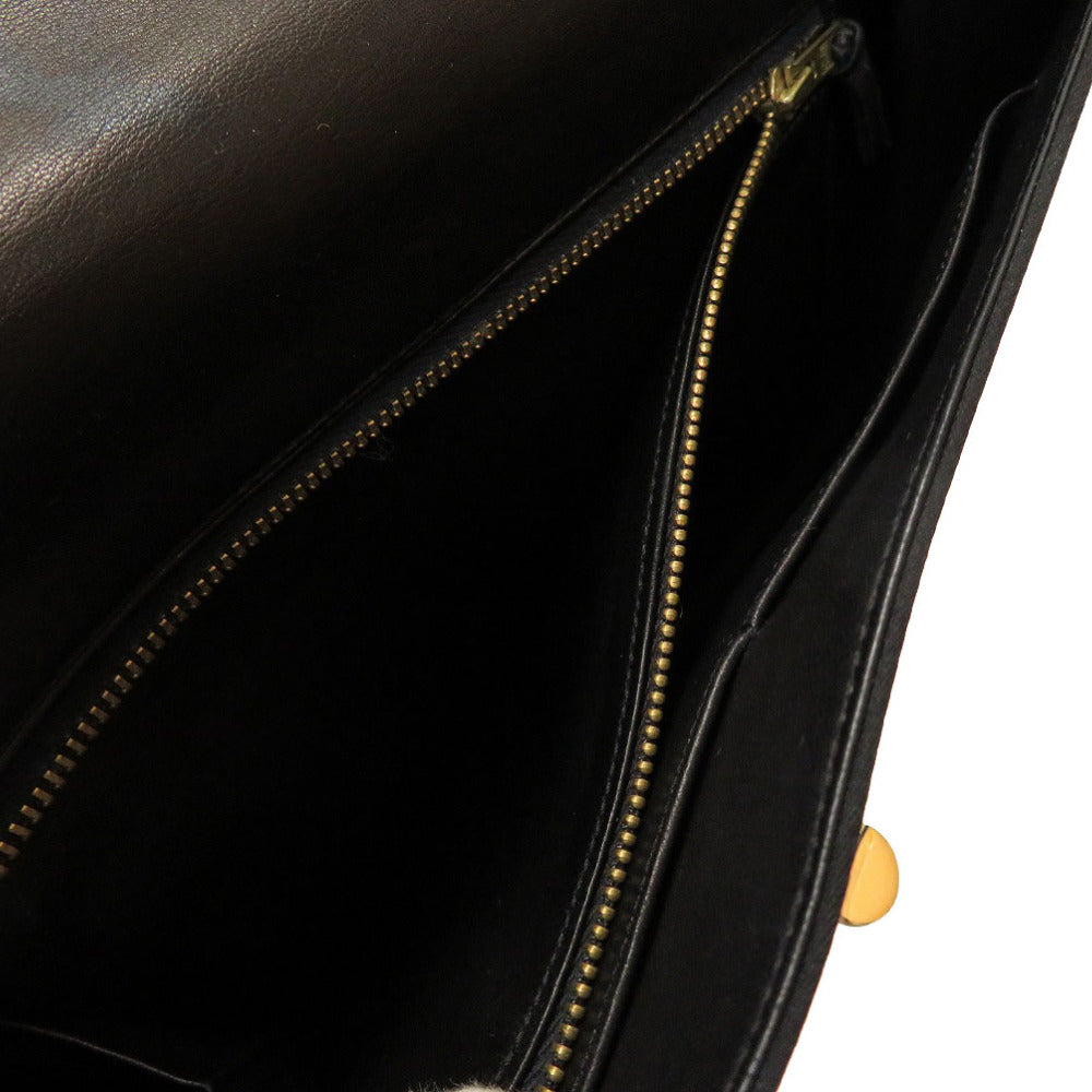 HERMES Shoulder Bag Satin black Cooktail Women