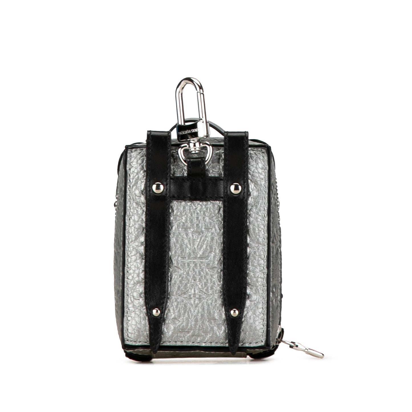 Silver Louis Vuitton Monogram Taurillon Soft Trunk Bag Charm and Key Holder