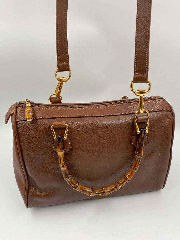 Gucci Bamboo Brown Leather Shoulder Bag